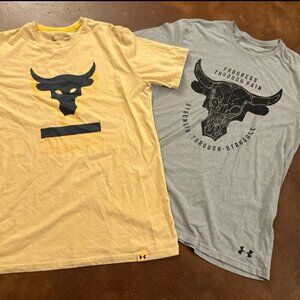 Under Armour Project Rock Men’s Tee Bundle of 2 Both Medium